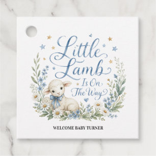 Kleines Lamm ist auf dem Weg, Personalisiertes Bla Geschenkanhänger