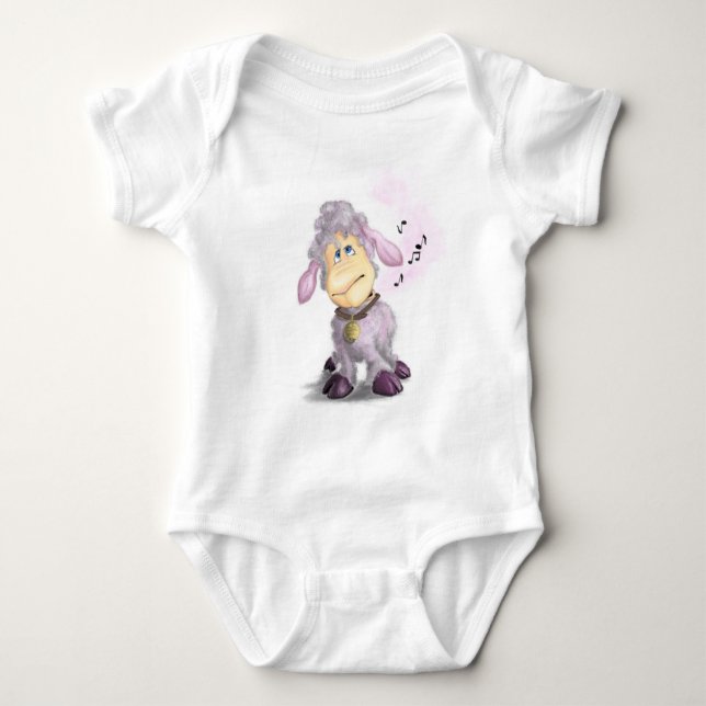 Kleines Lamm mit Bell Baby Bodysuit Strampler (Vorderseite)