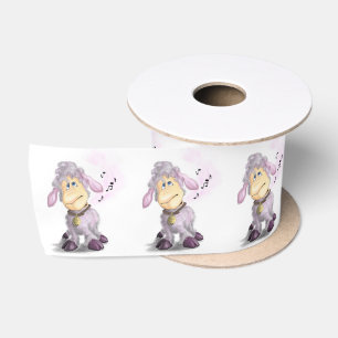 Kleines Lamm mit Bell Ribbon Satinband