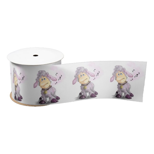 Kleines Lamm mit Bell Ribbon Satinband (Spule)