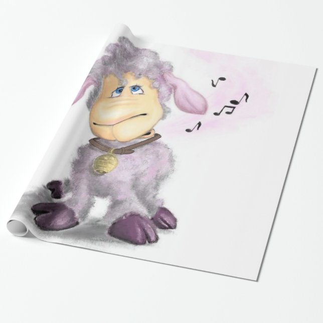 Kleines Lamm mit Bell Wrapping Paper Geschenk Geschenkpapier (Ungerollt)