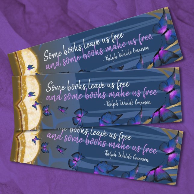 Kleines Lesezeichen, Misty Forest, Schmetterlinge Mini Visitenkarte (blue purple book marks gifts for birthday guests party favors for girls birthday)