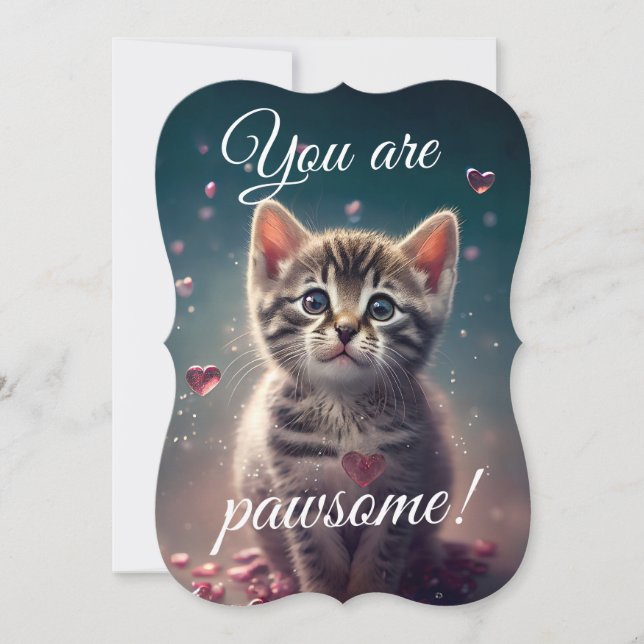 Kleines liebenswertes Kitten - Du bist ein Pfeffer Dankeskarte (Vorderseite)