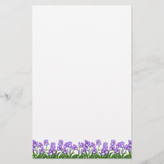 Kleines lila Iris-Blumen-Briefpapier Briefpapier (Vorderseite)