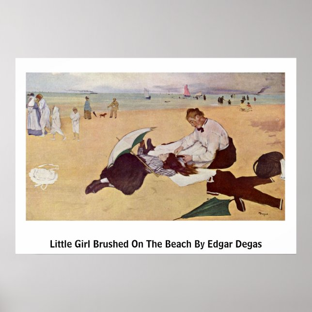 Kleines Mädchen am Strand von Edgar Degas Poster (Vorne)