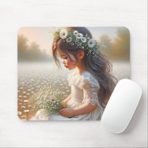 Kleines Mädchen auf dem Platz in Daisy Mousepad