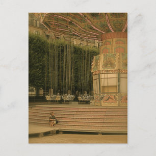 Kleines Mädchen auf der Messe Postkarte