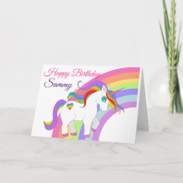 Kleines Mädchen Geburtstag Einhorn personalisieren Karte