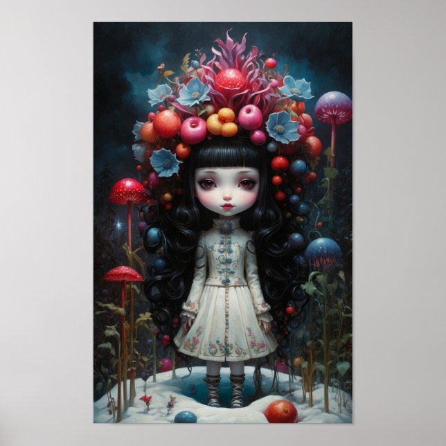 Kleines Mädchen im Schnee Poster (Vorne)