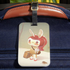 Kleines Mädchen im Wald verloren Gepäckanhänger