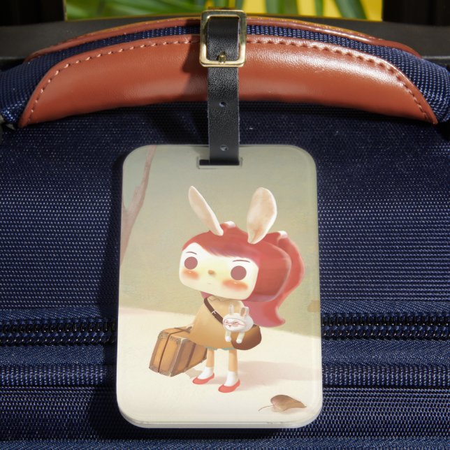 Kleines Mädchen im Wald verloren Gepäckanhänger (Vorderseite Insitu 2)