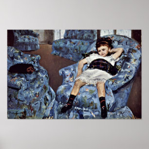 Kleines Mädchen in blauer Sessel von Cassatt Mary  Poster