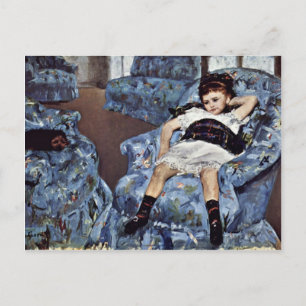 Kleines Mädchen in blauer Sessel von Cassatt Mary  Postkarte
