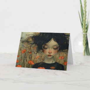 Kleines Mädchen in den Blume Jede Anlässe Karte