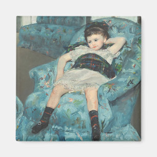 Kleines Mädchen in einem blauen Lehnsessel, 1878 Magnet