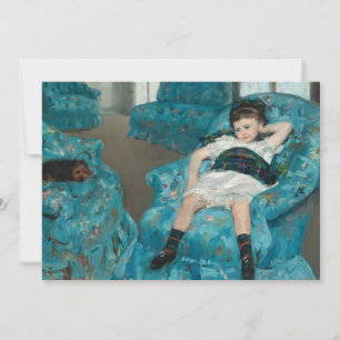 Kleines Mädchen in einem blauen Sessel Mary Cass