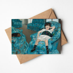 Kleines Mädchen in einem blauen Sessel   Mary Cass Karte