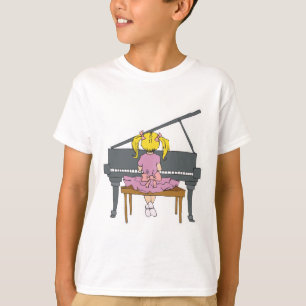 Kleines Mädchen Klavier spielen T-Shirt
