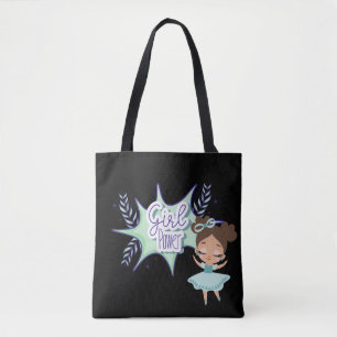 Kleines Mädchen, Mädchen Power, schwarzes Bib Tasche