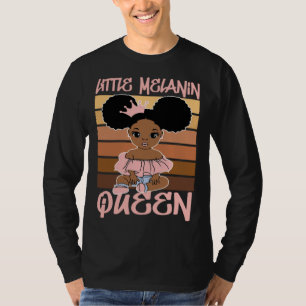 Kleines Mädchen Melanin Schwarze Geschichte Magie T-Shirt