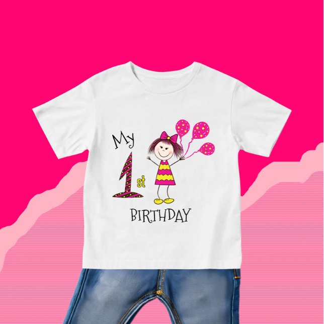 Kleines Mädchen mit Ballons Baby T-shirt (Von Creator hochgeladen)