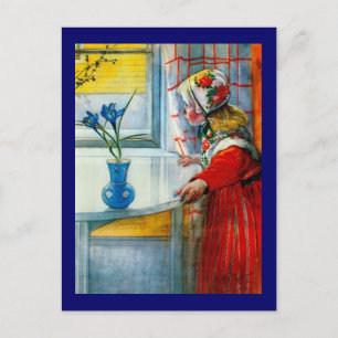 Kleines Mädchen mit blauem Iris Postkarte