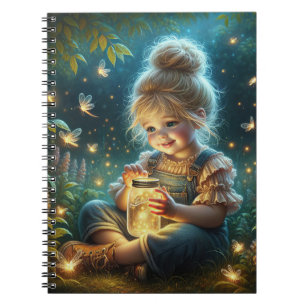 Kleines Mädchen mit blitzenden Schlägern Notizblock