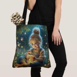 Kleines Mädchen mit blitzenden Schlägern Tasche