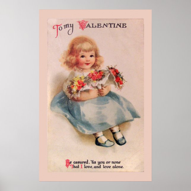 Kleines Mädchen mit Blume Poster (Vorne)