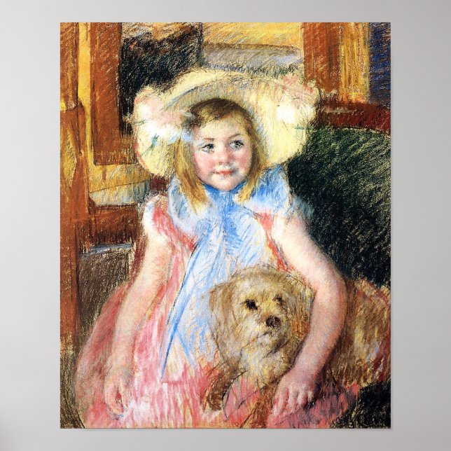 Kleines Mädchen mit Dog Poster (Vorne)
