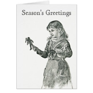 Kleines Mädchen mit einer Gingerbret Cookie Retro