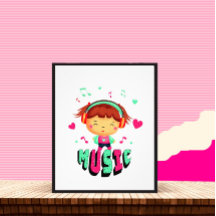 Kleines Mädchen mit Musik