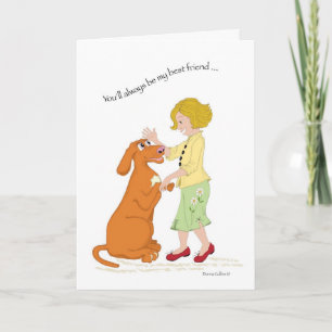 Kleines Mädchen mit Puppy Best Friend Card Karte