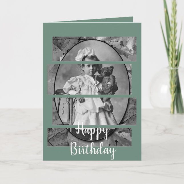 KLEINES MÄDCHEN MIT TEDDY BEAR DOLL 1900ER KARTE (Vorderseite)