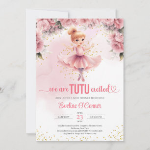 Kleines Mädchen mit Tutu Ballerina Kleid Baby Dusc Einladung