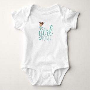 Kleines Mädchen, Power grün und weiß Baby Strampler