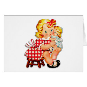 Kleines Mädchen Retro Vintage Puppenkind