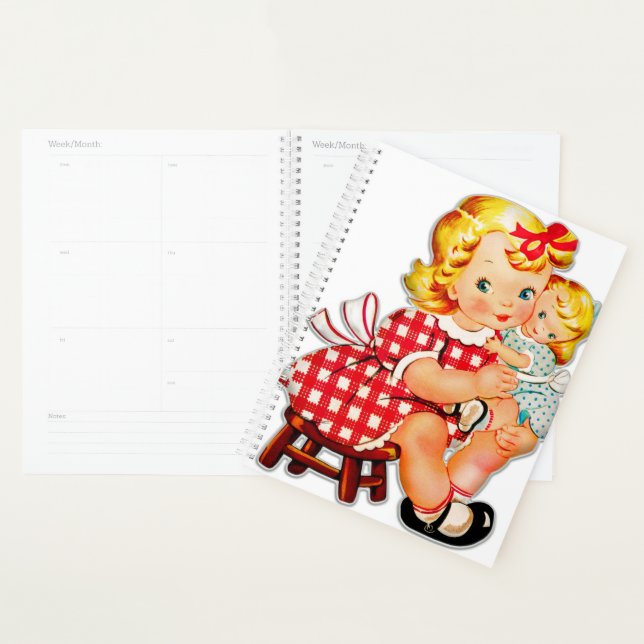 Kleines Mädchen Retro Vintage Puppenkind Planer (Anzeige)