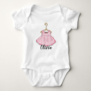 Kleines Mädchen rosa Kleid Baby Strampler
