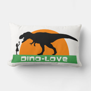 Kleines Mädchen und Dinosaurier Lendenkissen