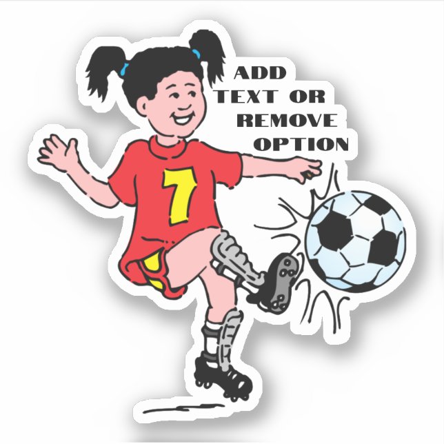 Kleines Mädchenfußball Aufkleber (Vorderseite)