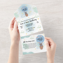 Kleines Mannabenteuer erwartet Babydusche All In One Einladung