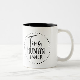 Kleines menschliches zahmeres zweifarbige tasse