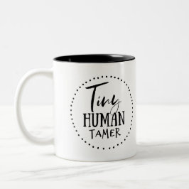 Kleines menschliches zahmeres zweifarbige tasse
