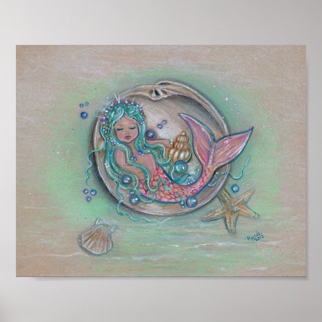 Kleines Mermaid-Poster von Renee Lavoie Poster (Vorne)