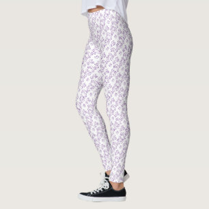 Kleines, miteinander verbundene Lila Herzmuster üb Leggings