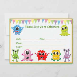 Kleines Monster Geburtstagsparty Einladungen