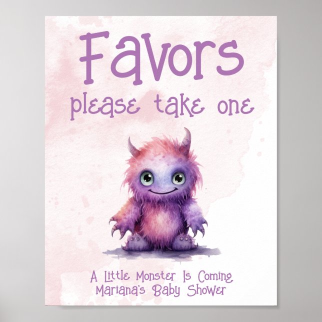 Kleines Monster Girl Baby Duwer Favorit Schild (Vorne)