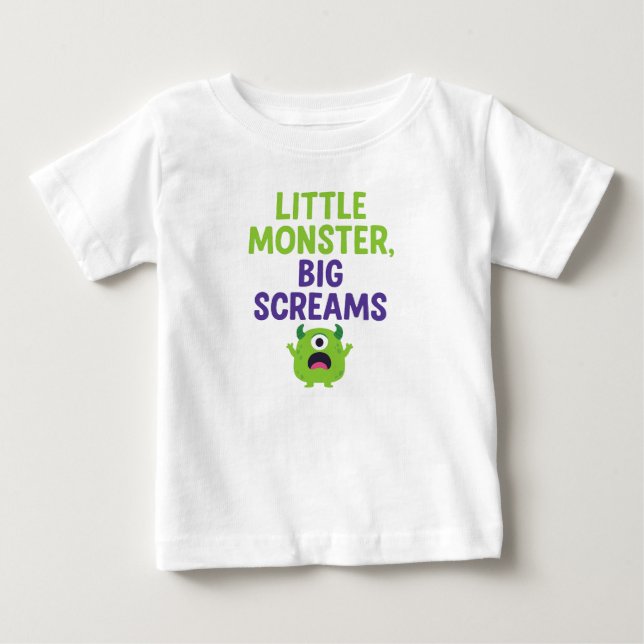 Kleines Monster, große Schreie Baby T-shirt (Vorderseite)
