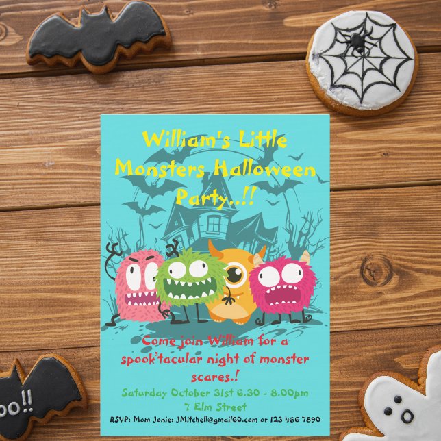 Kleines Monster-Halloween-Party Einladung (Little Monsters Halloween Party  Invite)